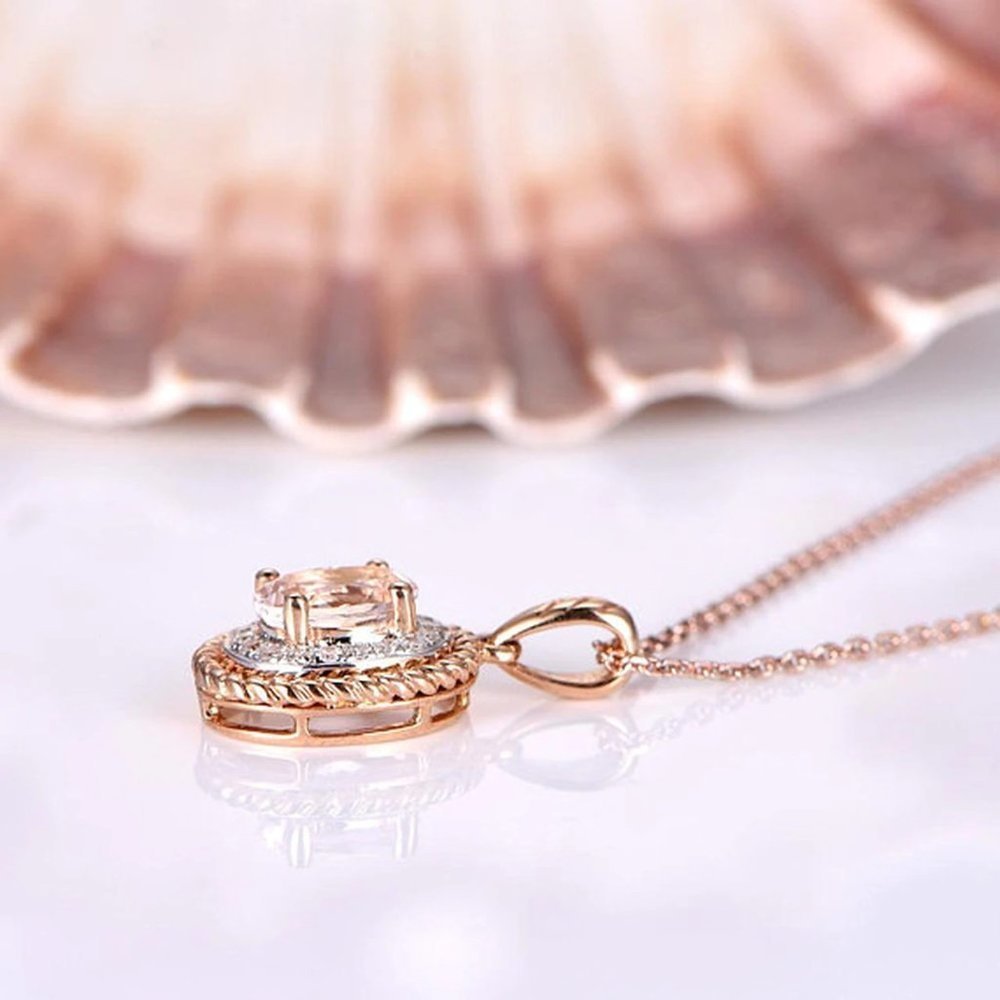 🔥 Circle Crystal Pure Oval Gems Dainty Pendant Necklaces for WomenEVGG1063 - Picture 2 of 5